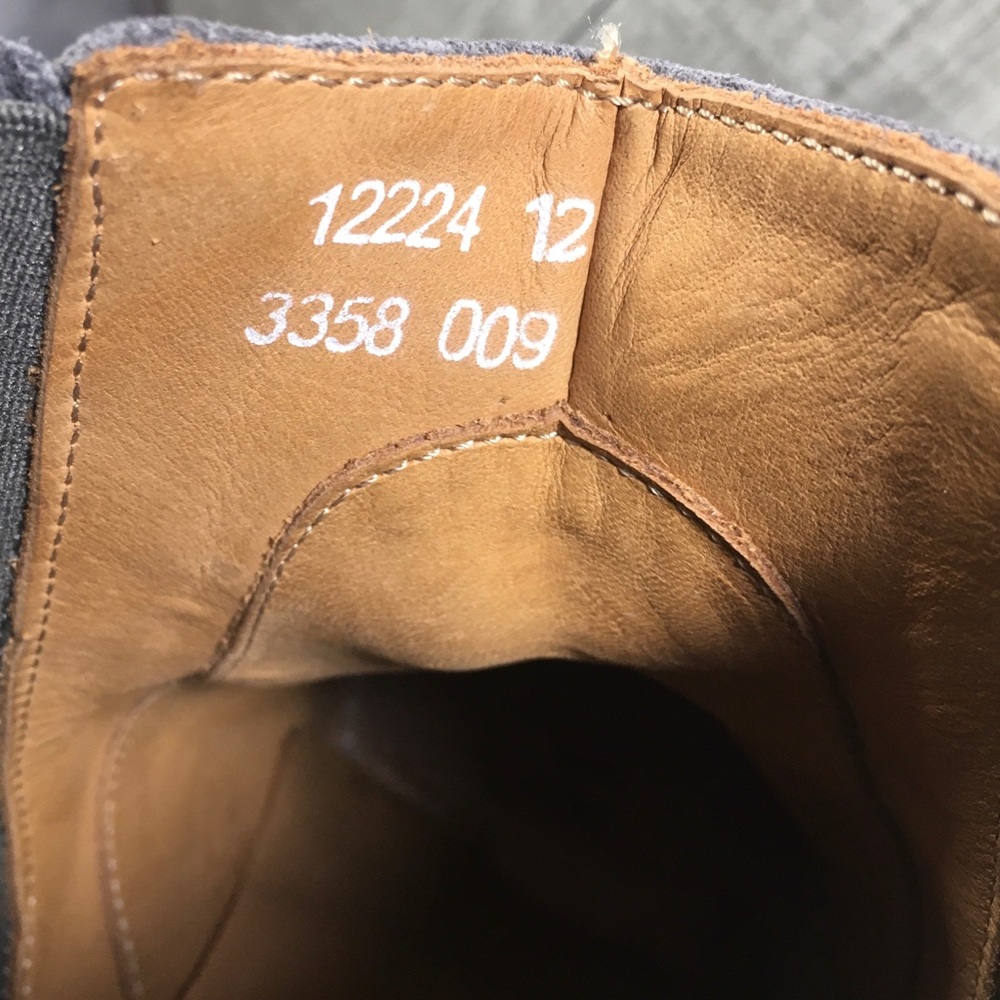 John Varvatos Chelsea Eldridge Covered Gray Suede Work Men Pull On Boots Size 12 - Picture 12 of 12